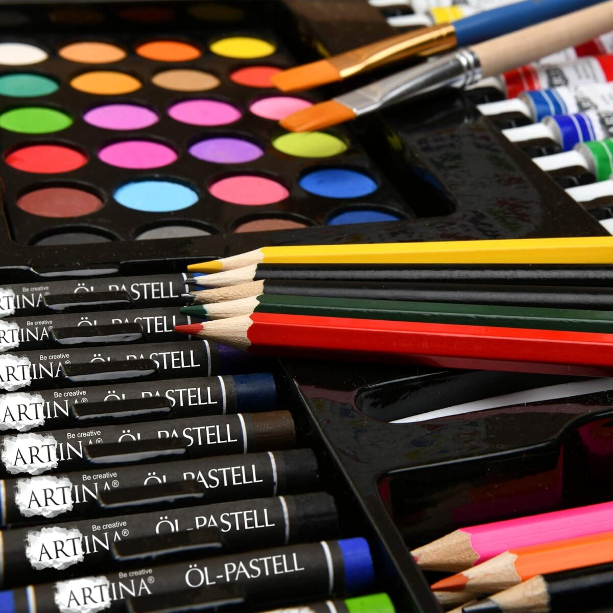 Set pictura profesional 188 piese, Deluxe, cu sevalet ,Artina Vincent - imagine 5