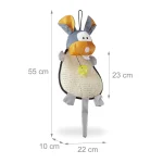 Jucarie pentru pisici, de zgariat, pentru perete, din sisal, cu clopotel, in forma de iepure, 22 x 10 x 55 cm, Relaxdays - imagine 8