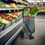 Carucior pentru cumparaturi, compartiment frigorific, capacitate 56 L si 50 kg, maner reglabil, gri, Juskys - imagine 11
