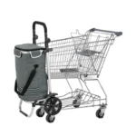 Carucior pentru cumparaturi, compartiment frigorific, capacitate 56 L si 50 kg, maner reglabil, gri, Juskys - imagine 6