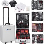 Set Trusa scule universala Tresko cu 735 piese crom-vanadiu + troler aluminiu - silver - imagine 2