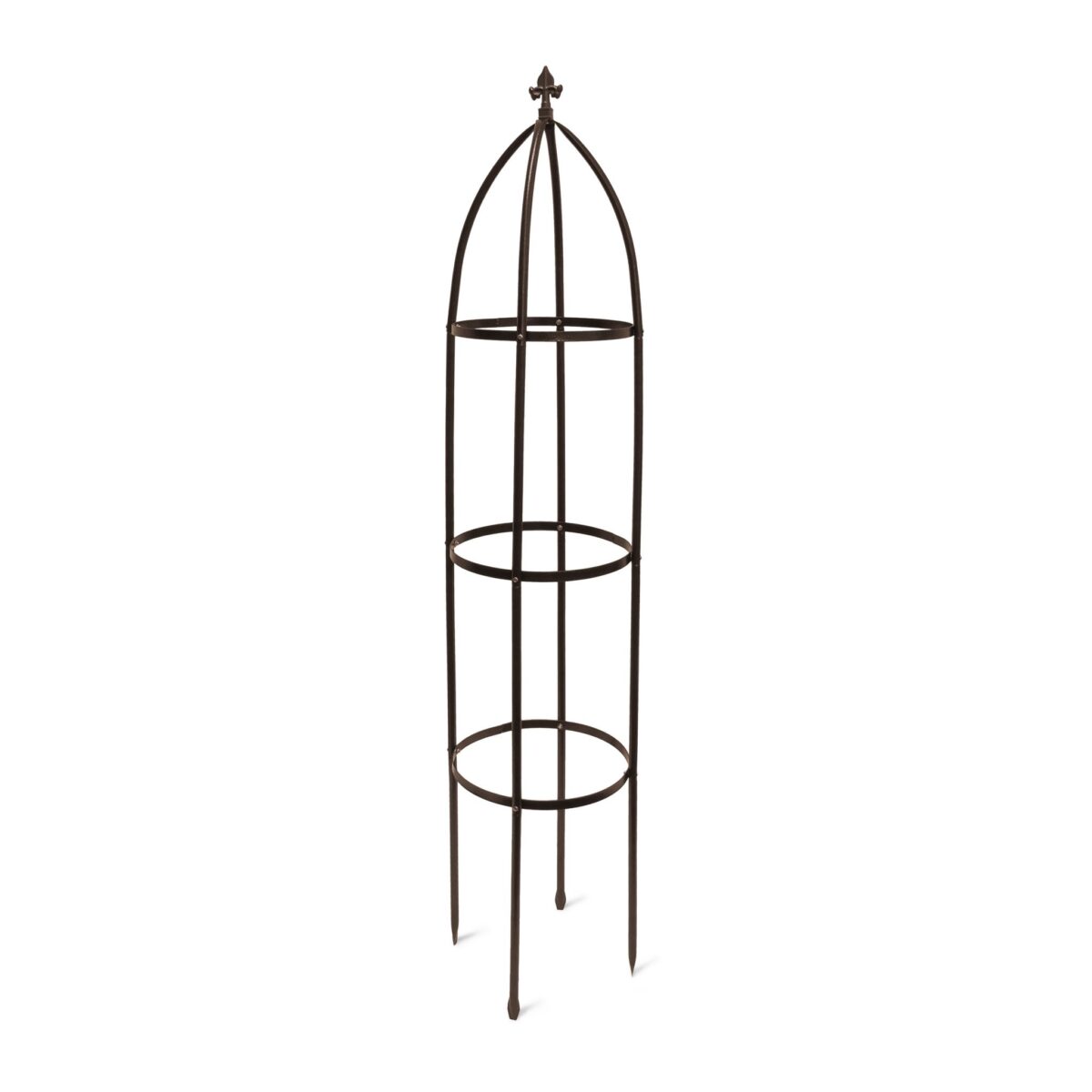Suport flori de gradina, obelisc, 190 x 35 x 35 cm, maro, Relaxdays - imagine 2