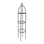 Suport flori de gradina, obelisc, 190 x 35 x 35 cm, maro, Relaxdays - imagine 2