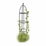 Suport flori de gradina, obelisc, 190 x 35 x 35 cm, maro, Relaxdays