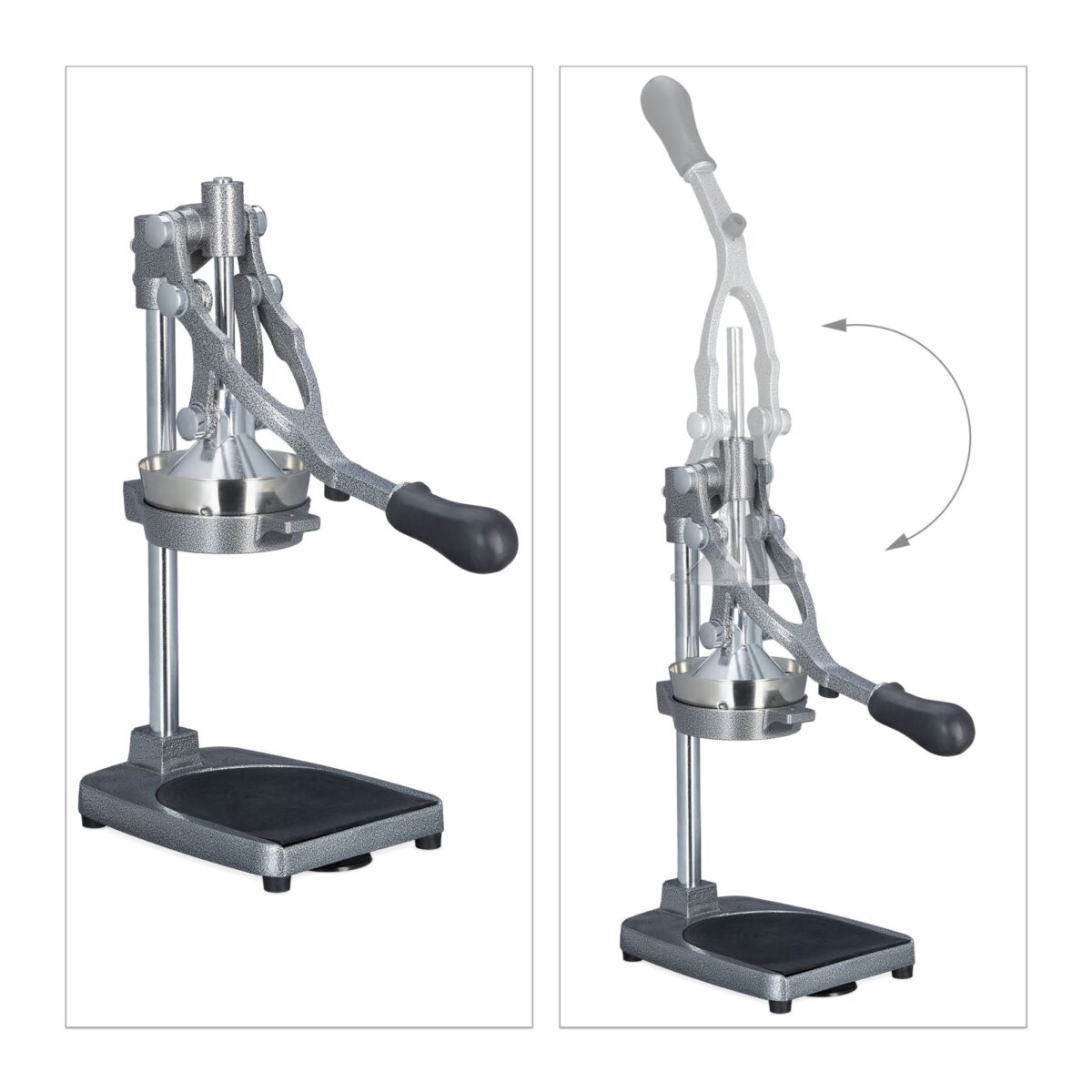 Storcator manual 2 in 1 Feliator fructe si legume, inox/fonta, ventuze prindere, argintiu - imagine 3