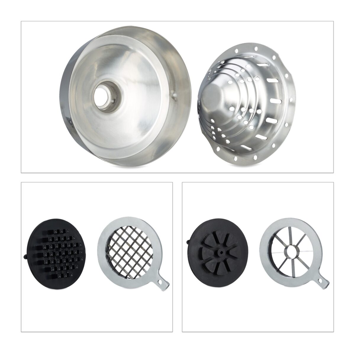 Storcator manual 2 in 1 Feliator fructe si legume, inox/fonta, ventuze prindere, argintiu - imagine 2