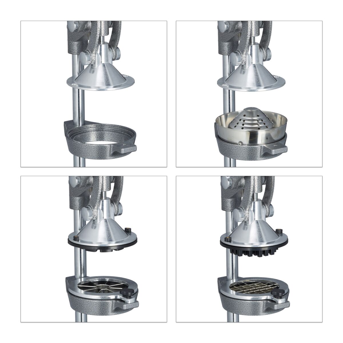 Storcator manual 2 in 1 Feliator fructe si legume, inox/fonta, ventuze prindere, argintiu - imagine 6