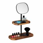 Oglinda cosmetica cu 2 rafturi, Relaxdays
