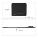 Mousepad ergonomic, Relaxdays, cu gel, piele ecologica, antiderapant, dimensiune 26.5x23x1.5 cm, negru - imagine 4