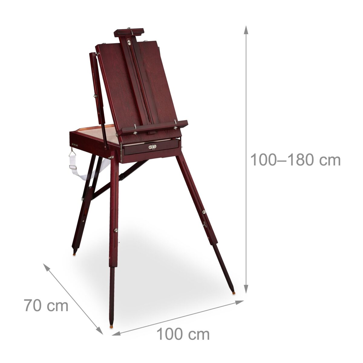 Set de pictura, sevalet cu pensule, acuarele si accesorii, reglabil, lemn, 100 - 180 cm - imagine 6
