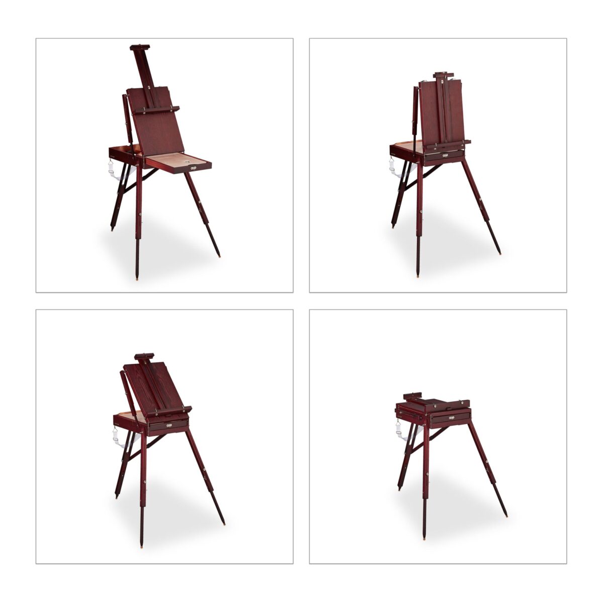 Set de pictura, sevalet cu pensule, acuarele si accesorii, reglabil, lemn, 100 - 180 cm - imagine 2