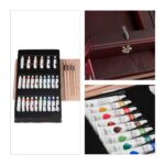Set de pictura, sevalet cu pensule, acuarele si accesorii, reglabil, lemn, 100 - 180 cm - imagine 10