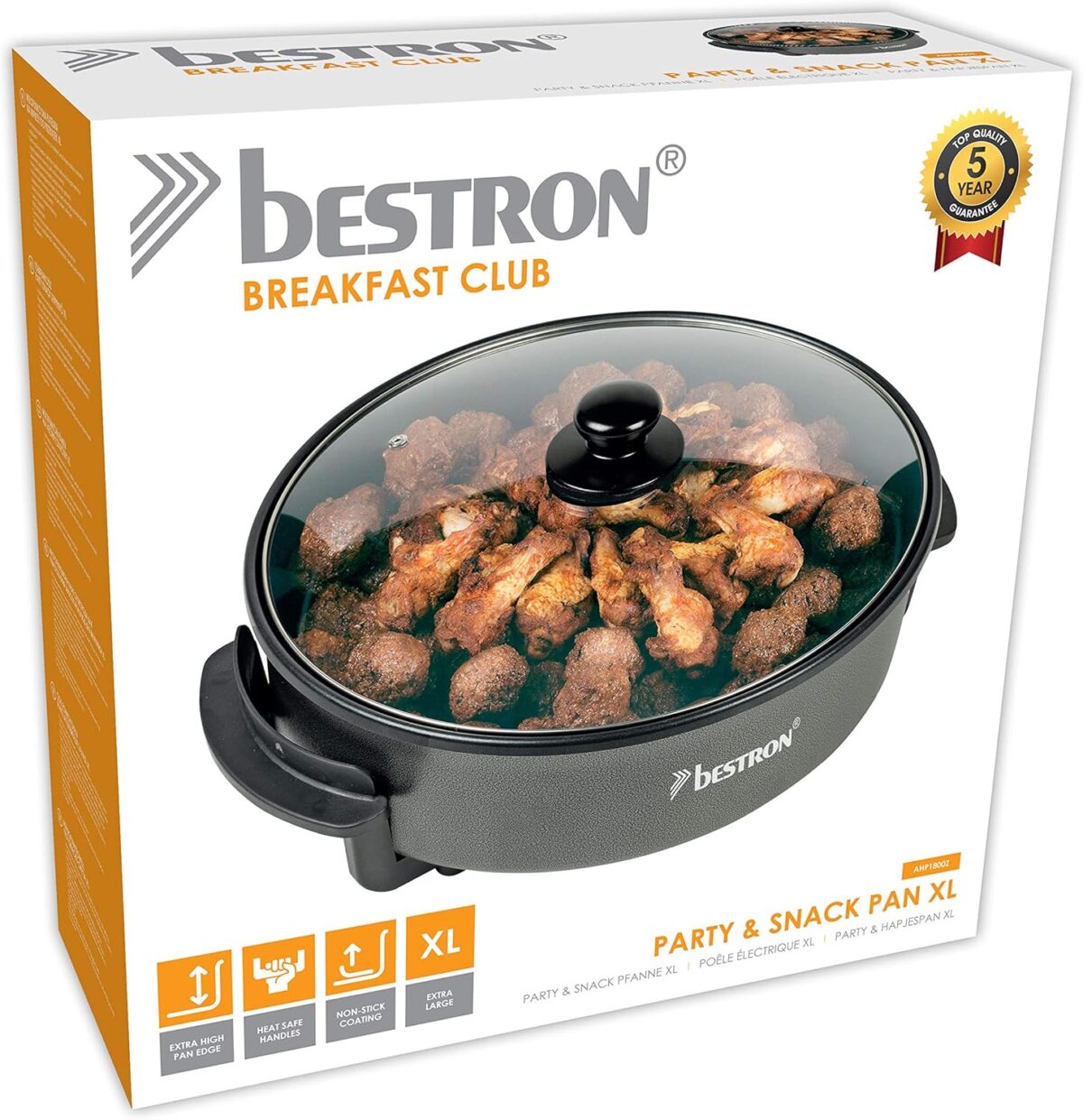 Tigaie electrica multifunctionala Bestron, diametru 40 cm, 1.500 W - imagine 6