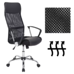 Scaun de birou Deluxe cu plasa, spatar ergonomic, negru, piele sintetica, Casaria - imagine 8