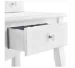 Set masa de toaleta pentru machiaj "Afrodita", cu oglinda in forma de inima si scaun tapitat, MDF alb - imagine 5