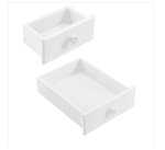 Set masa de toaleta pentru machiaj "Afrodita", cu oglinda in forma de inima si scaun tapitat, MDF alb - imagine 6