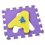 Covoras puzzle de joaca din spuma cu litere alfabet si numere, Kiduku, set 86 piese, 31.5 x 31.5 cm - imagine 4