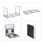 Set camping pliabil, masa + 4 scaune pliabile,aluminiu, Relaxdays - imagine 4