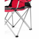 Scaun de camping/pescuit, captusit, cu spuma, pliabil, suport pahar, capacitate 150 kg, rosu - imagine 5