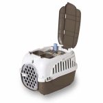 Cusca pentru transport animale de companie + recipient apa si mancare inclus, maro, 51 x 32 x 34 cm, Box Travel - imagine 5