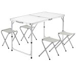 Set pliabil camping, picnic, masa + 4 scaune, aluminiu, Casaria