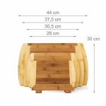 Set 4 tocatoare dimensiuni diferite + suport, din bambus - imagine 2