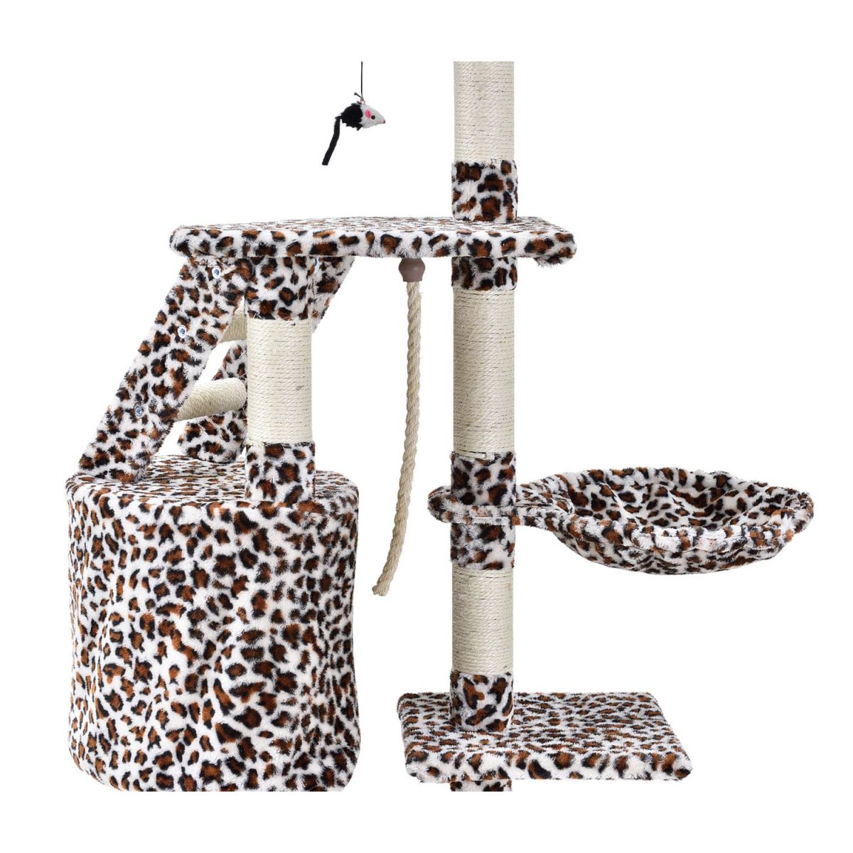 Ansamblu joaca pentru pisici, Buffy leopard, 50x40x118 cm, Juskys - imagine 2
