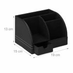Organizator de birou cu 4 compartimente si un sertar, negru - imagine 9