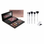 Set trusa de machiaj "Glam to go" si pensule machiaj DeLuxe, 5 piese in cutie