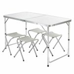 Set pliabil camping, picnic, masa + 4 scaune, aluminiu, Casaria - imagine 2