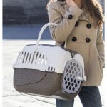 Cusca pentru transport animale de companie + recipient apa si mancare inclus, maro, 51 x 32 x 34 cm, Box Travel - imagine 4