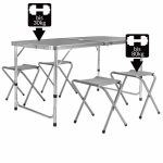 Set camping, picnic, reglabil, masa + 4 scaune pliabile, aluminiu, Casaria - imagine 3