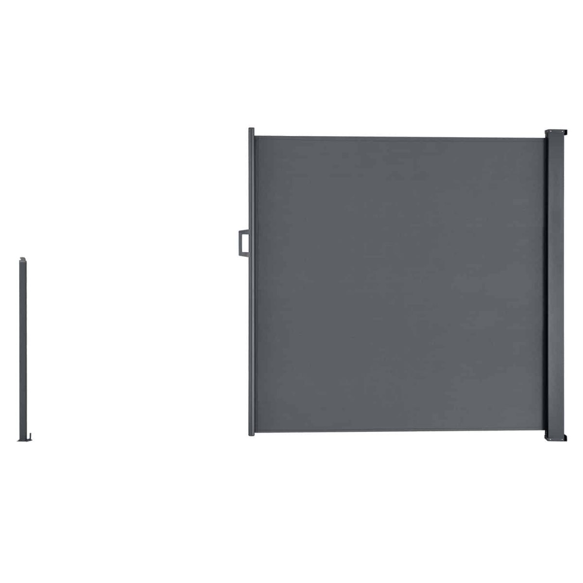Paravan separator lateral Dubai, retractabil, pentru gradina, 300x180 cm, gri inchis, impermeabil si reglabil - imagine 3