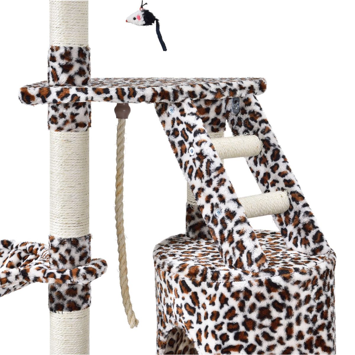 Ansamblu joaca pentru pisici, Buffy leopard, 50x40x118 cm, Juskys - imagine 3