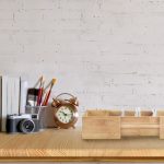 Organizator de birou extensibil, bambus, Relaxdays, 5,5 x 13 x 30 cm - imagine 3