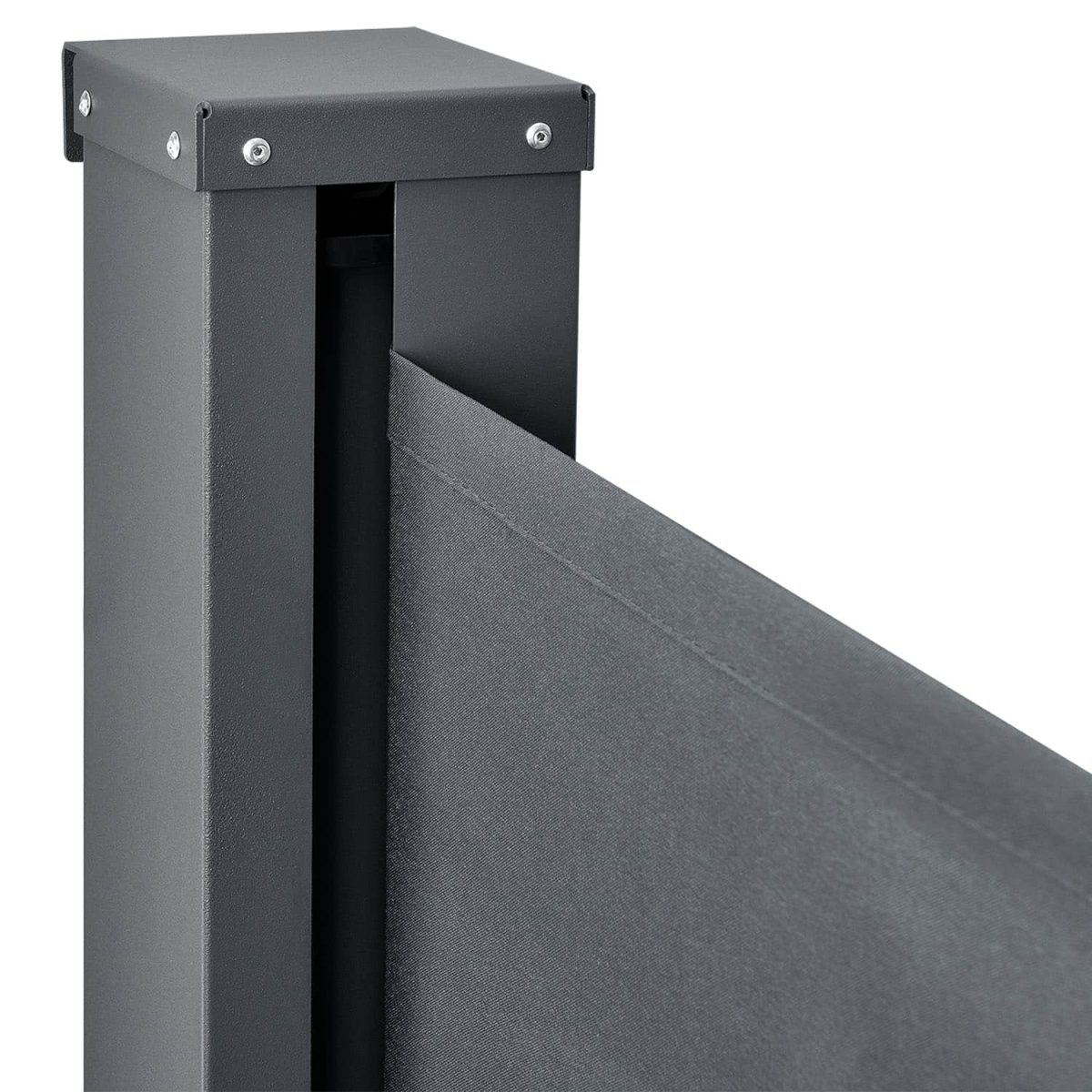 Paravan separator lateral Dubai, retractabil, pentru gradina, 300x180 cm, gri inchis, impermeabil si reglabil - imagine 7
