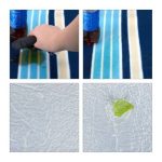 Patura picnic cu folie aluminiu,200x200,cu maner,model dungi, Relaxdays, albastru si alb - imagine 3