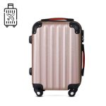 Set 4 Trolere ABS dur, roz metalizat, ,M,L,XL + geanta cosmetice, Monzana - imagine 11