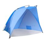 Cort de plaja cu factor de protectie solara UV certificat 50+, 170 x 100 x 100 cm, albastru