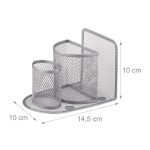 Organizator de birou, pentru notite si instrumente de scris, argintiu - imagine 5