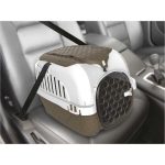 Cusca pentru transport animale de companie + recipient apa si mancare inclus, maro, 51 x 32 x 34 cm, Box Travel - imagine 3