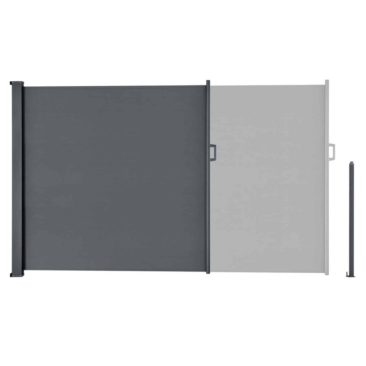 Paravan separator lateral Dubai, retractabil, pentru gradina, 300x180 cm, gri inchis, impermeabil si reglabil - imagine 5