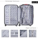 Set 4 Trolere ABS dur, roz metalizat, ,M,L,XL + geanta cosmetice, Monzana - imagine 12