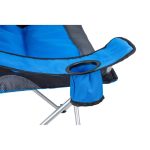 Scaun de camping/pescuit, captusit, cu spuma, pliabil, suport pahar, capacitate 150 kg, albastru - imagine 6