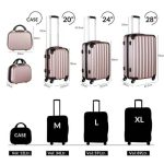 Set 4 Trolere ABS dur, roz metalizat, ,M,L,XL + geanta cosmetice, Monzana - imagine 9