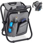Scaun de camping/pescuit/festivaluri tip rucsac, pliabil, cu spatiu de depozitare,metal