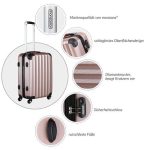 Set 4 Trolere ABS dur, roz metalizat, ,M,L,XL + geanta cosmetice, Monzana - imagine 5