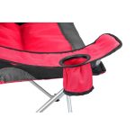Scaun de camping/pescuit, captusit, cu spuma, pliabil, suport pahar, capacitate 150 kg, rosu - imagine 3