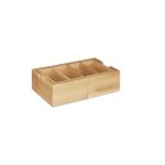 Organizator de birou extensibil, bambus, Relaxdays, 5,5 x 13 x 30 cm