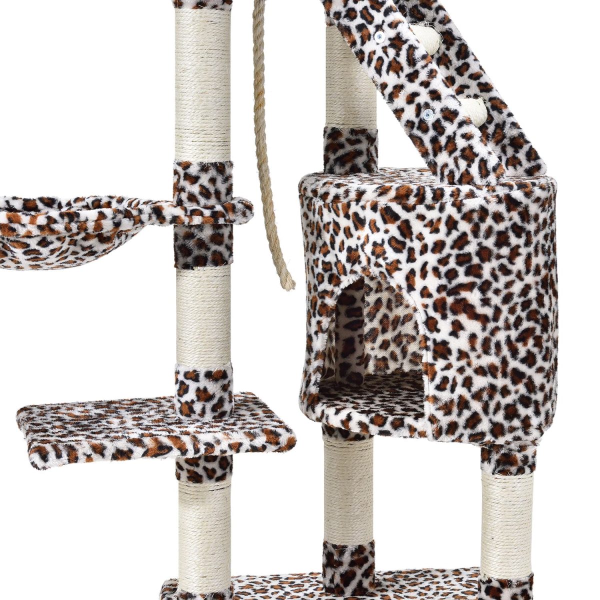 Ansamblu joaca pentru pisici, Buffy leopard, 50x40x118 cm, Juskys - imagine 4